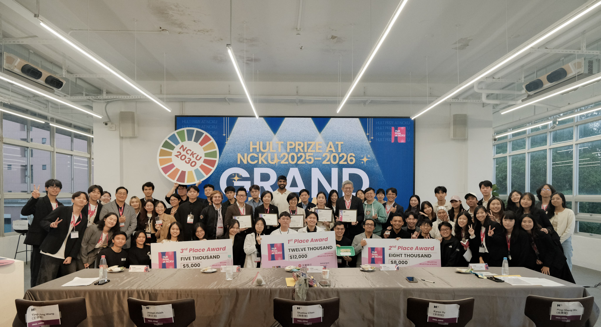 The final group photo marked the successful conclusion of the Grand Final, capturing a moment of shared accomplishment and collective celebration across teams, judges, and organizers.