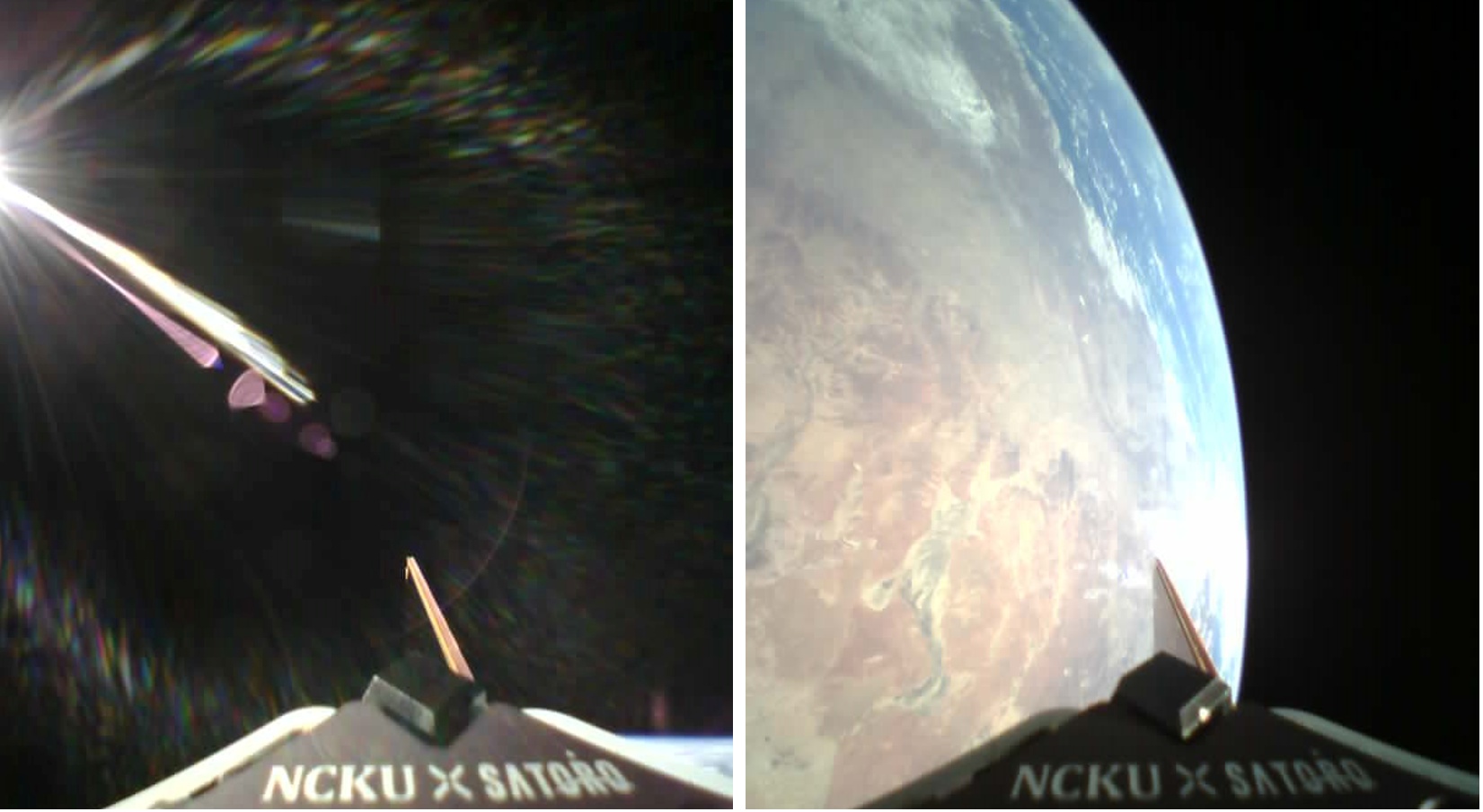 Lilium－1 立方衛星迎向太陽與拍攝地球之自拍影像
