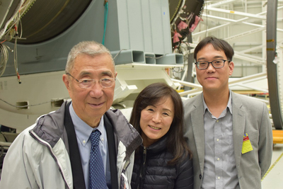 (From left to the right) Prof. Samuel C.C. Ting, Prof. Huey-Jen Jenny Su and Associate Prof. Yi Yang